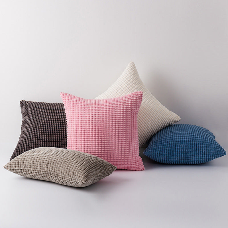 Plüsch Waffelraster Chenille Sofa Akzent Kissen Duo mit abnehmbaren Reißverschlussbezügen