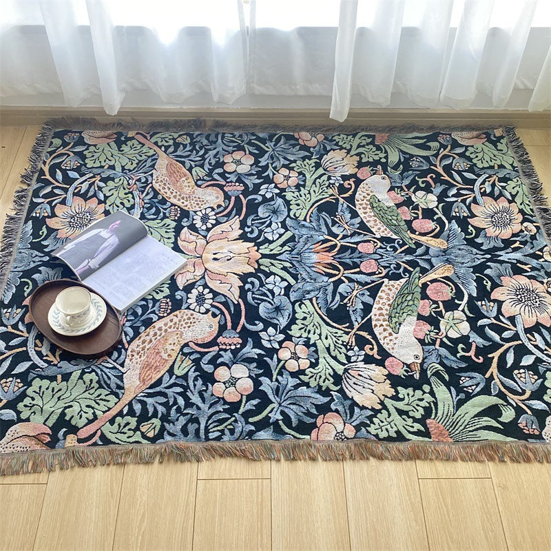 Gewebte florale Wandteppich-Decke