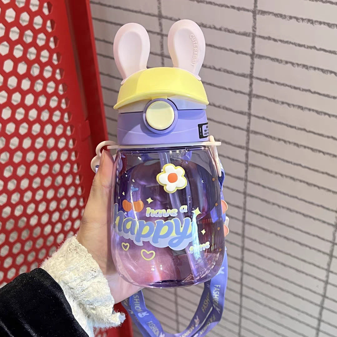Damen Stilvolle Wasserflasche mit Bunny-Deckel Brehn