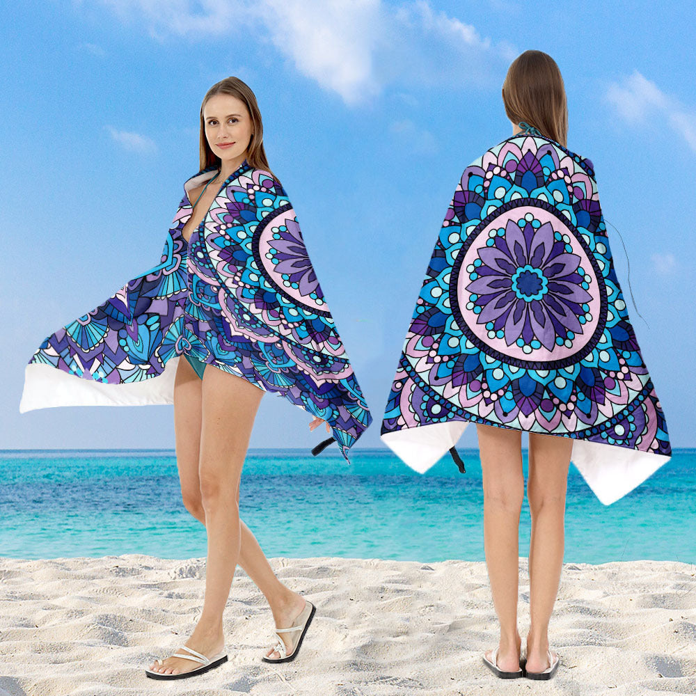 Kapuzen-Badeponcho mit Mandala-Motiv Brehn