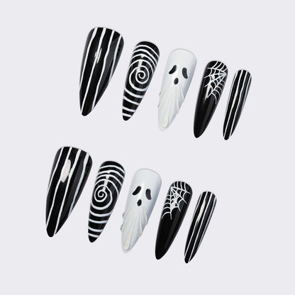 Kunstnagelset mit gruseligen Halloween-Motiven Brehn