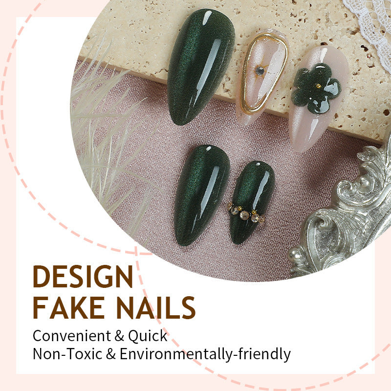 Kunstnagelset mit floralen Akzenten und Glitzerdetails Brehn