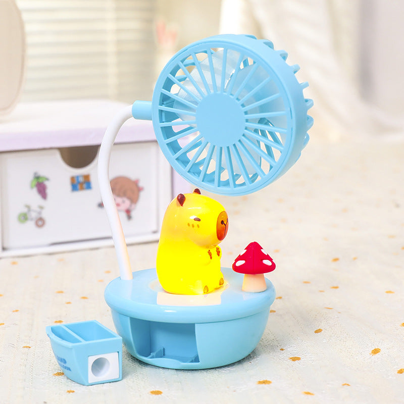 Damen Tragbarer Ventilator mit LED-Licht und Tierdesign Brehn