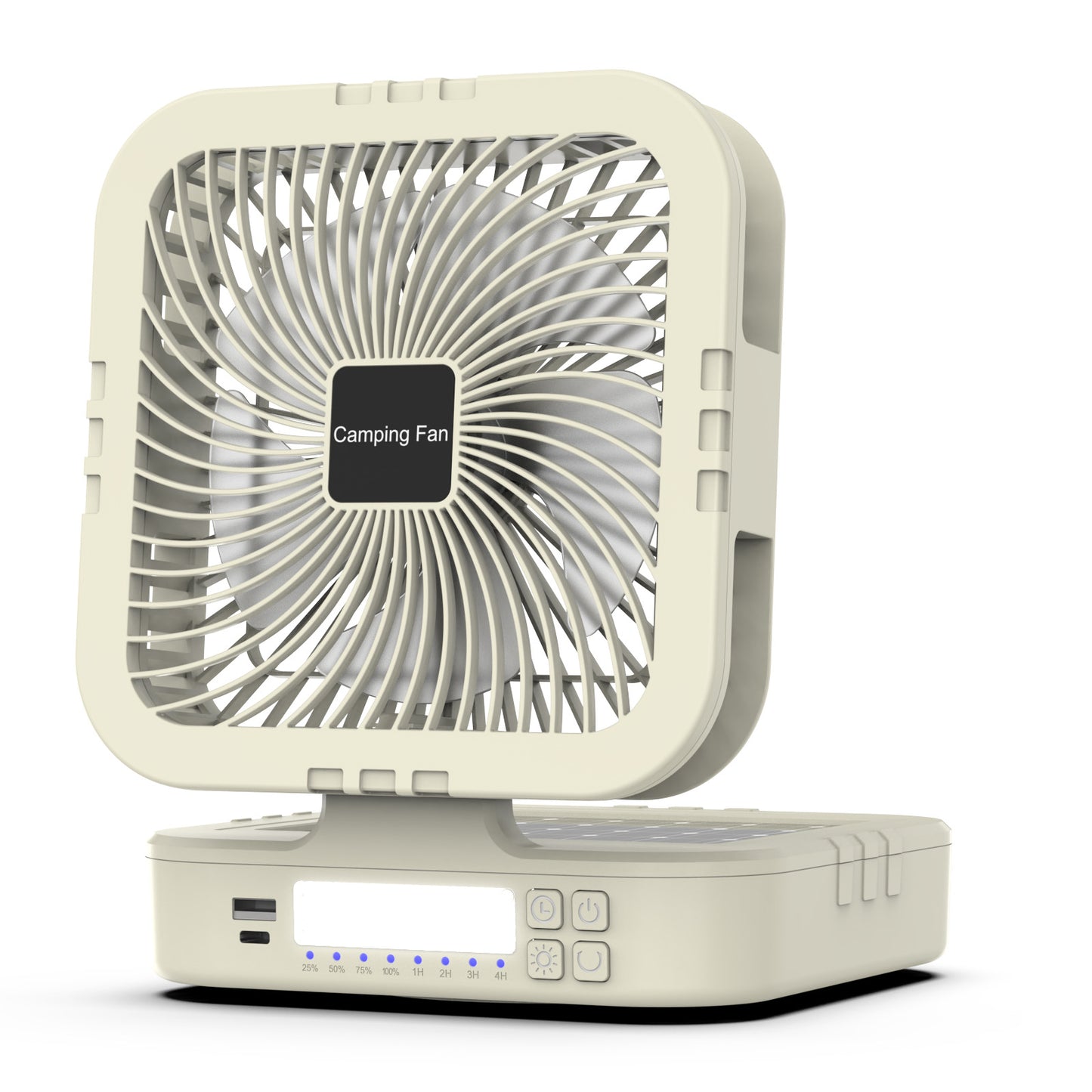 Damen Tragbarer Campingventilator mit LED-Beleuchtung und USB-Anschluss Brehn