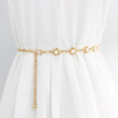 Eleganter Ketten-Gürtel mit Perlen-Details Brehn
