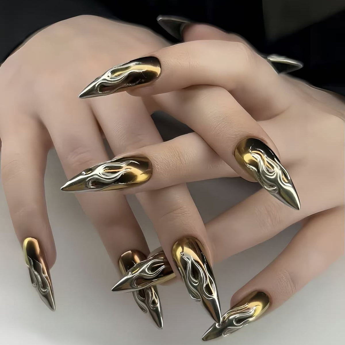 Skulptierte Metallische Acryl-Nagelkunst-Verlängerungen Brehn