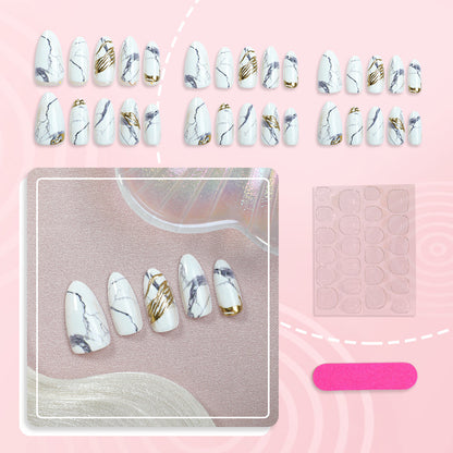 Marmorierte Press-On Nägel