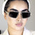 Damen Designer-Sonnenbrille mit filigranem Metallrahmen und polarisierten Gläsern Brehn