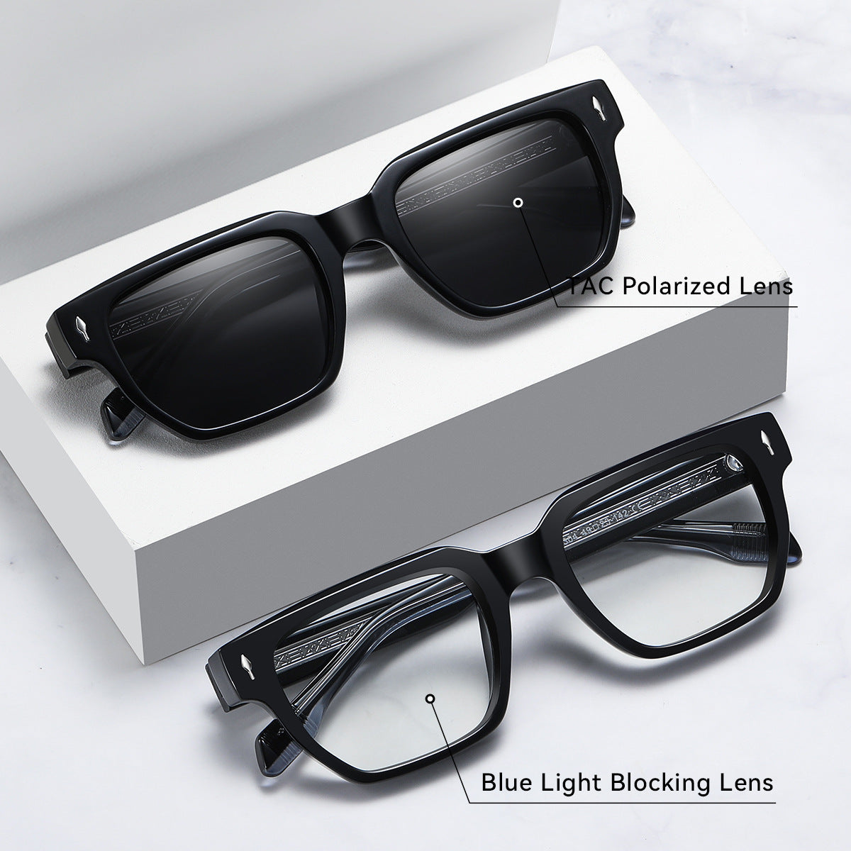 Damen Sonnenbrille im modernen, eleganten Quadratdesign Brehn