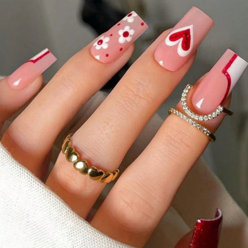 Künstlerische florale Ombre-Nagelspitzen Brehn