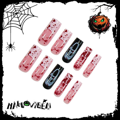 Halloween Kunstnagelset mit aufregenden blutigen Designs und gruseligen Motiven Brehn