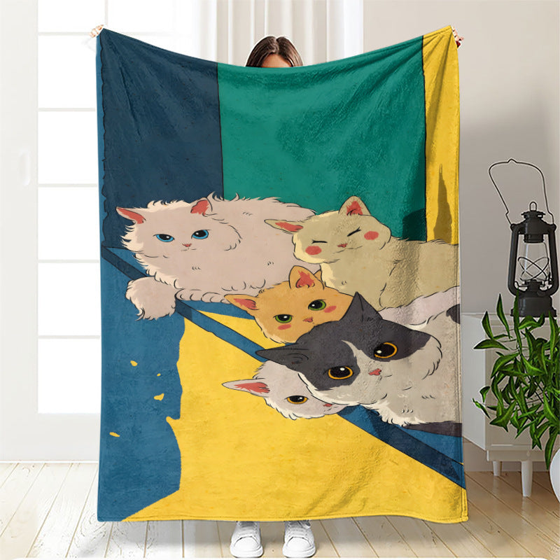 Künstlerische katzenmotivierte Fleece-Decke
