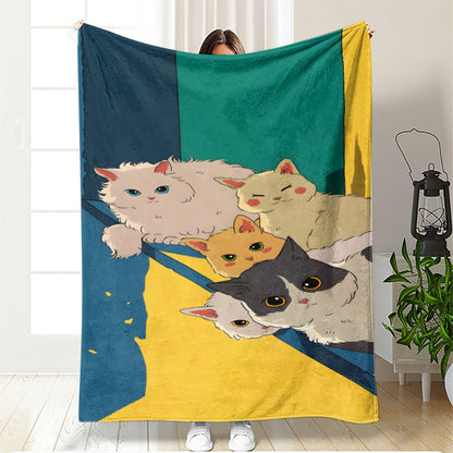 Künstlerische katzenmotivierte Fleece-Decke