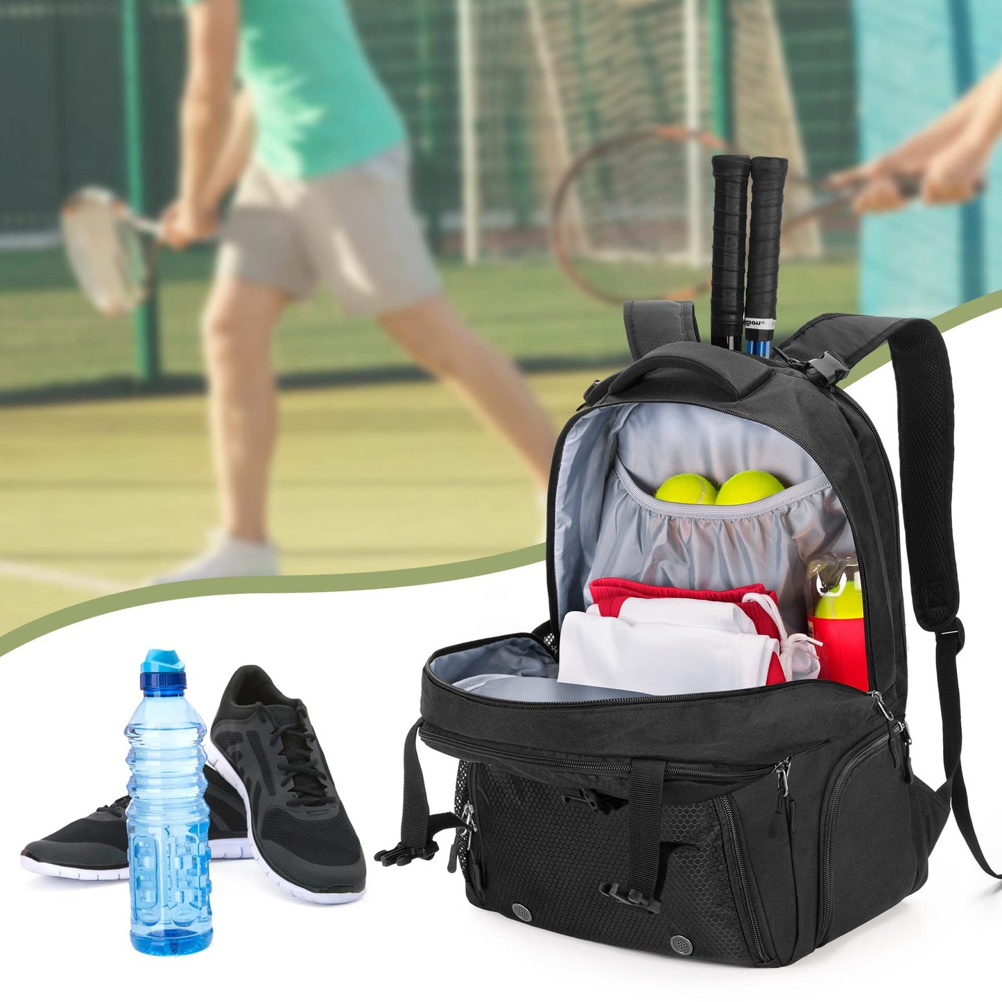 Unisex Sportlicher Rucksack mit speziellen Fächern für Sportgeräte Brehn