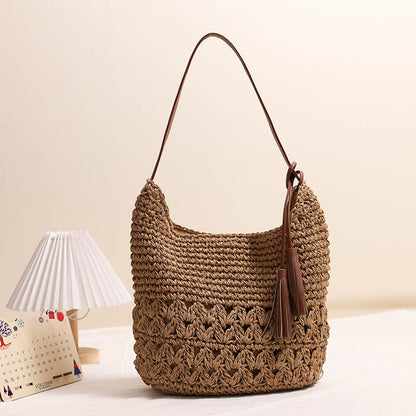 Handgefertigte Schultertasche Aus Geflochtenem Naturmaterial Brehn