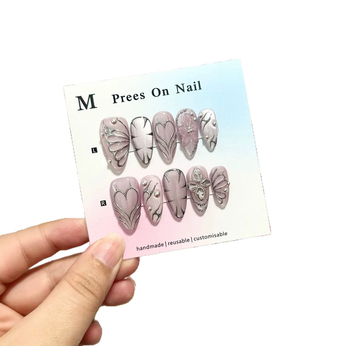 Dekoratives handgemachtes Press-On Nail Art Set