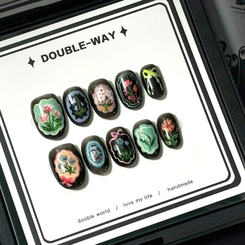 Verspielt Hase-Themen Press-On Nagelkunst Set Brehn
