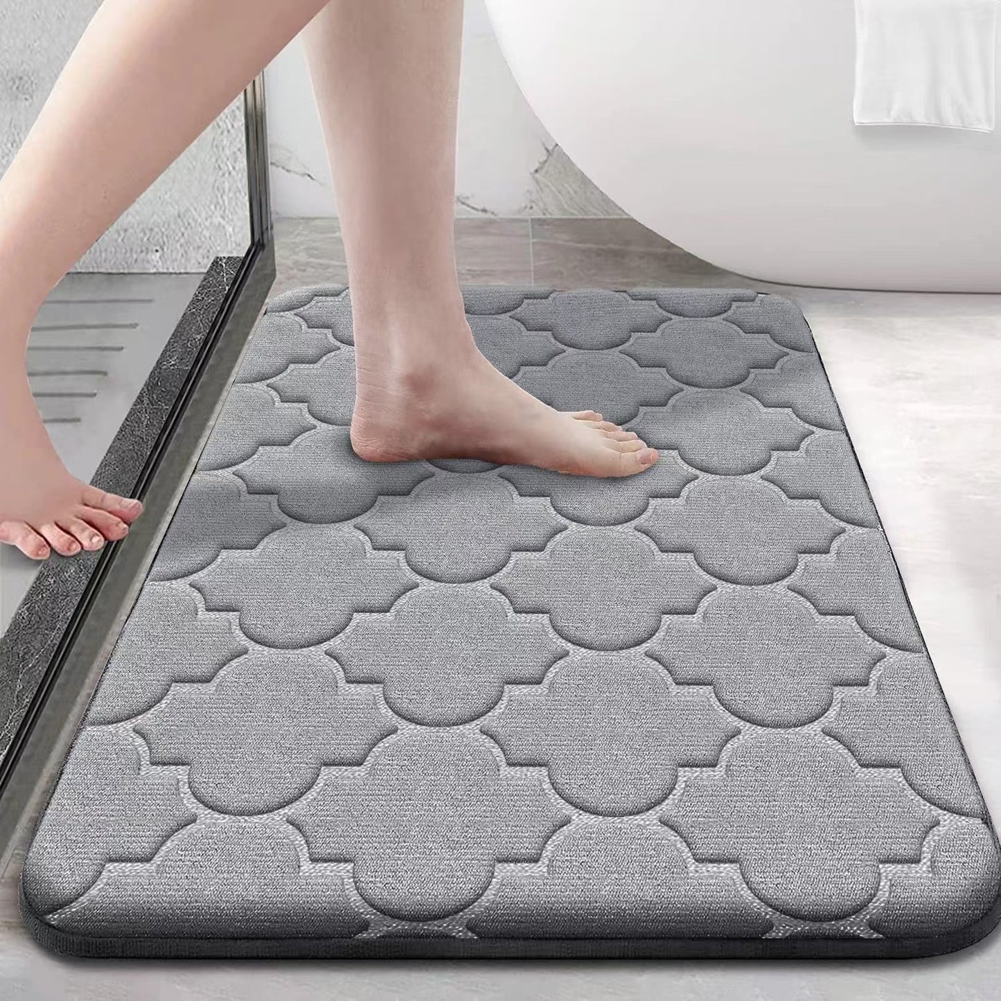 Weicher Plüsch-Memory-Foam-Badeteppich Brehn