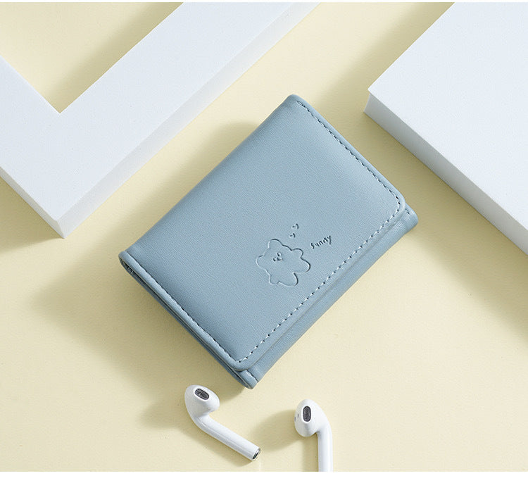 Süße Leder Dreifach-Falt-Brieftasche Brehn