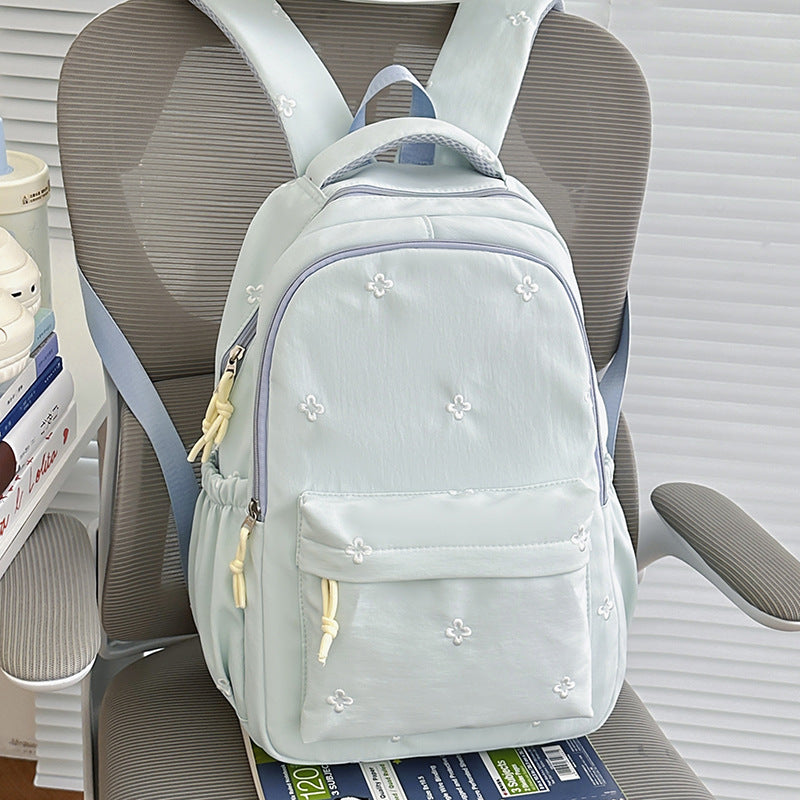 Blumenverzierte leichte Schulrucksack