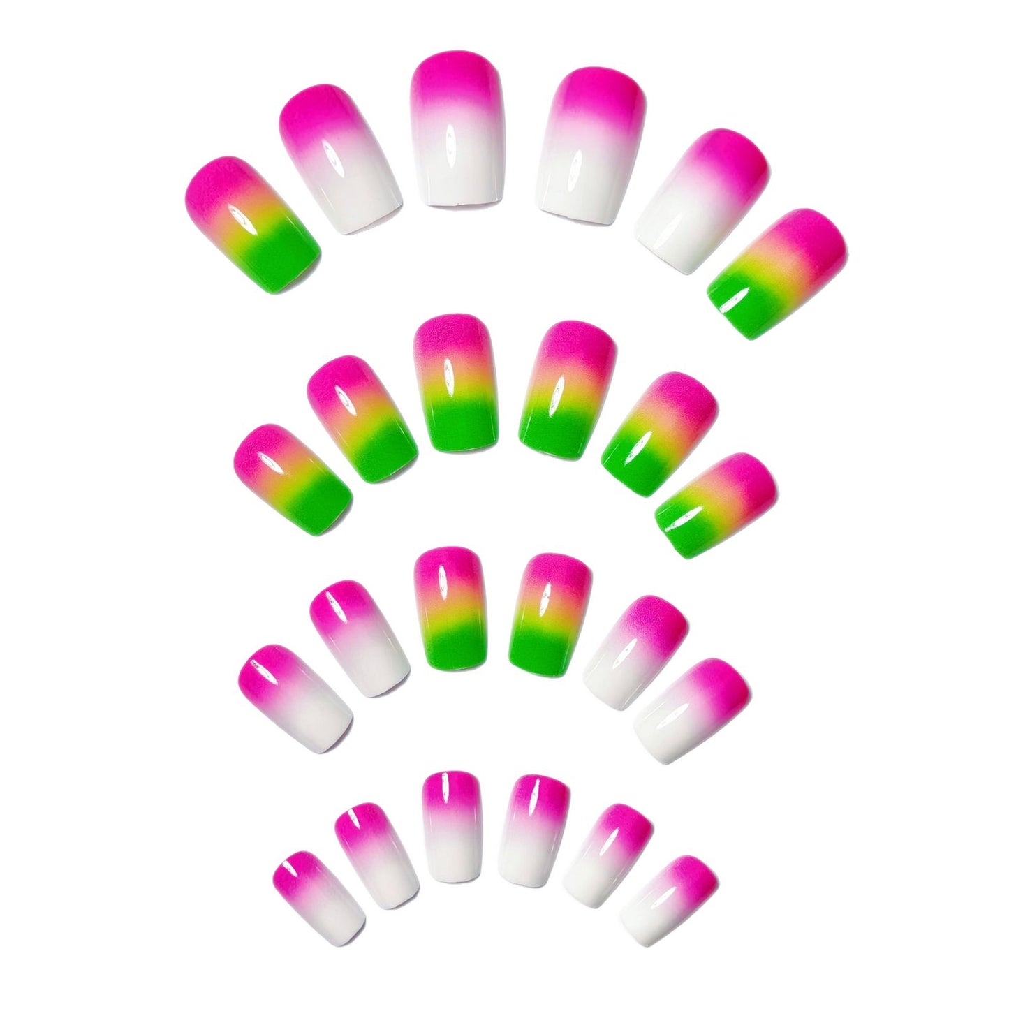 Kreative Gel-Nägel mit Neon-Farbverlauf Brehn