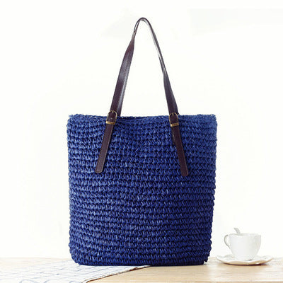 Handtasche Aus Handgearbeitetem Naturmaterial mit Robusten Ledergriffen Brehn