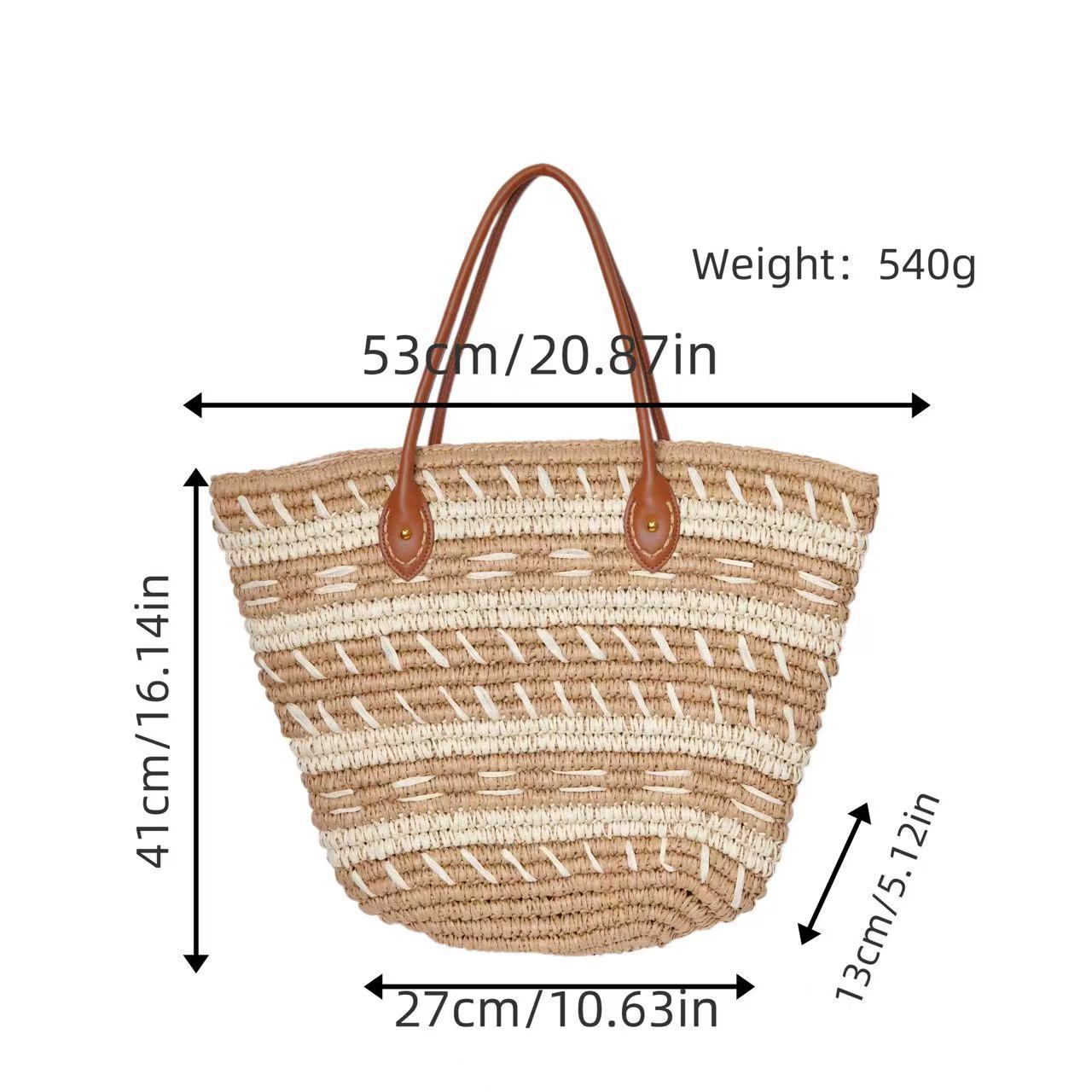 Bast-Strandtasche mit Elegantem Strukturdesign Brehn