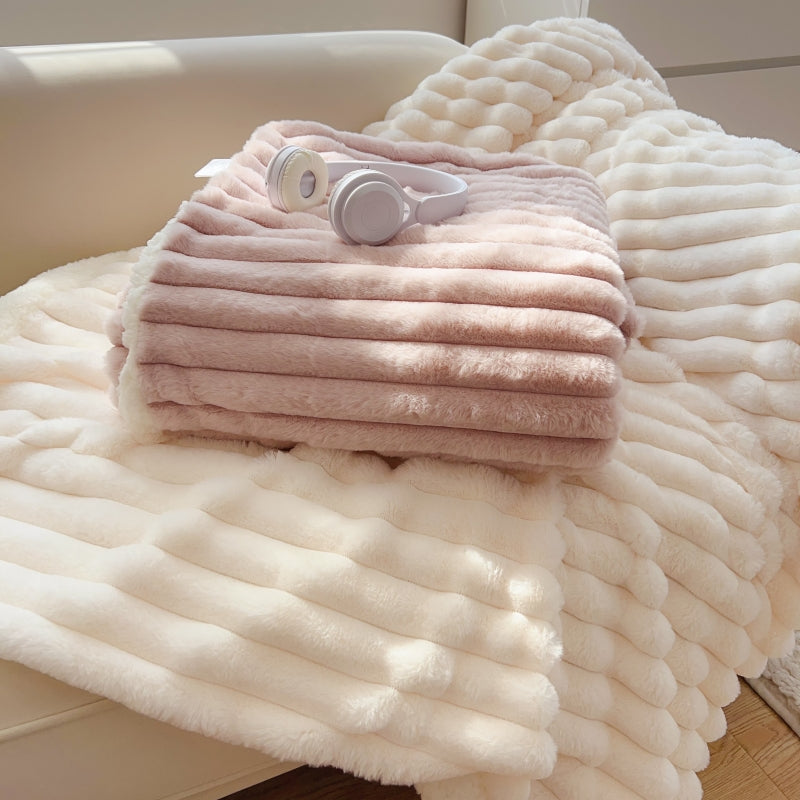 Damen Superweiche Plüschdecke mit 3D-Struktur Brehn