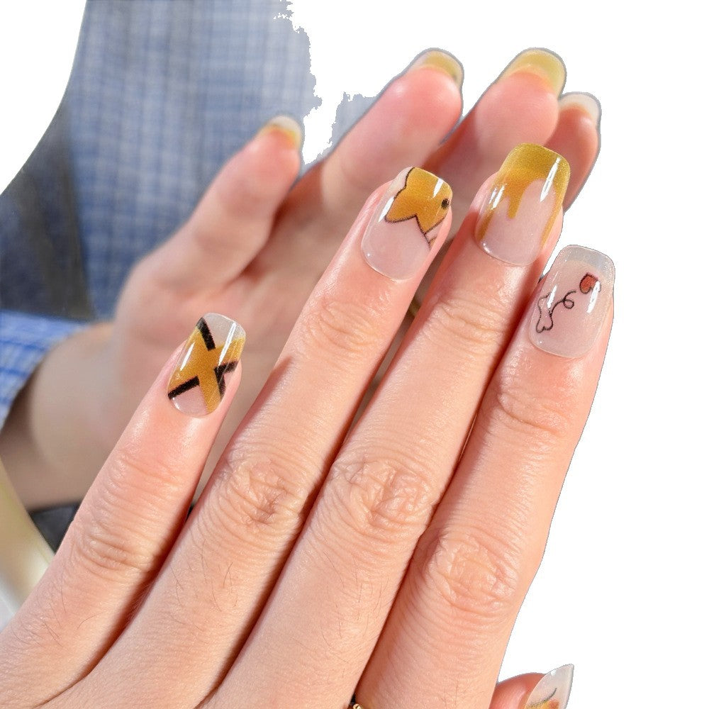 Künstlerisches Press-On-Nagelset mit einzigartigem Leoparden-Design Brehn