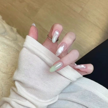 Ombre Floral Glitter Nagelverlängerungen