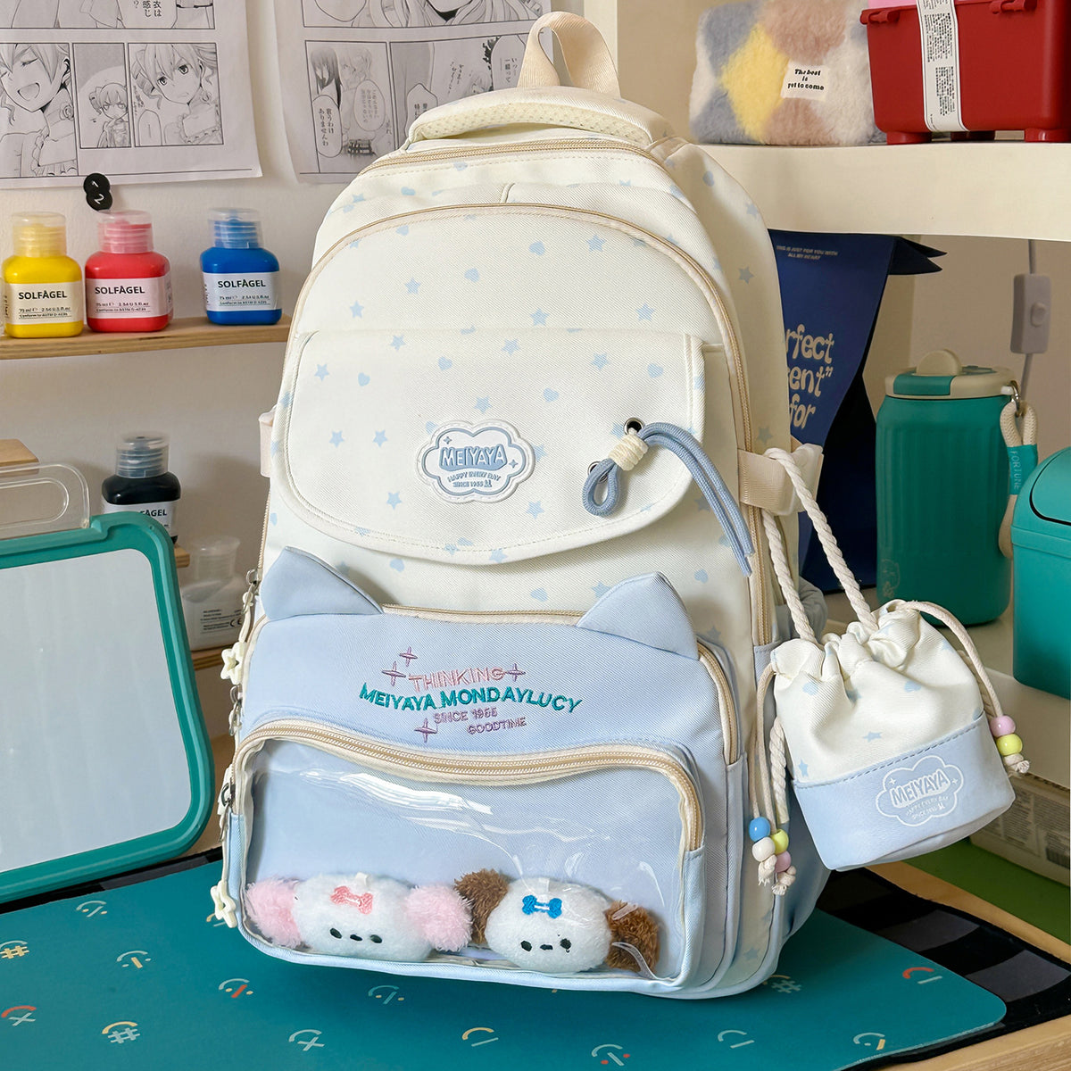 Stylische Wasserfeste Sternmuster Rucksack Brehn