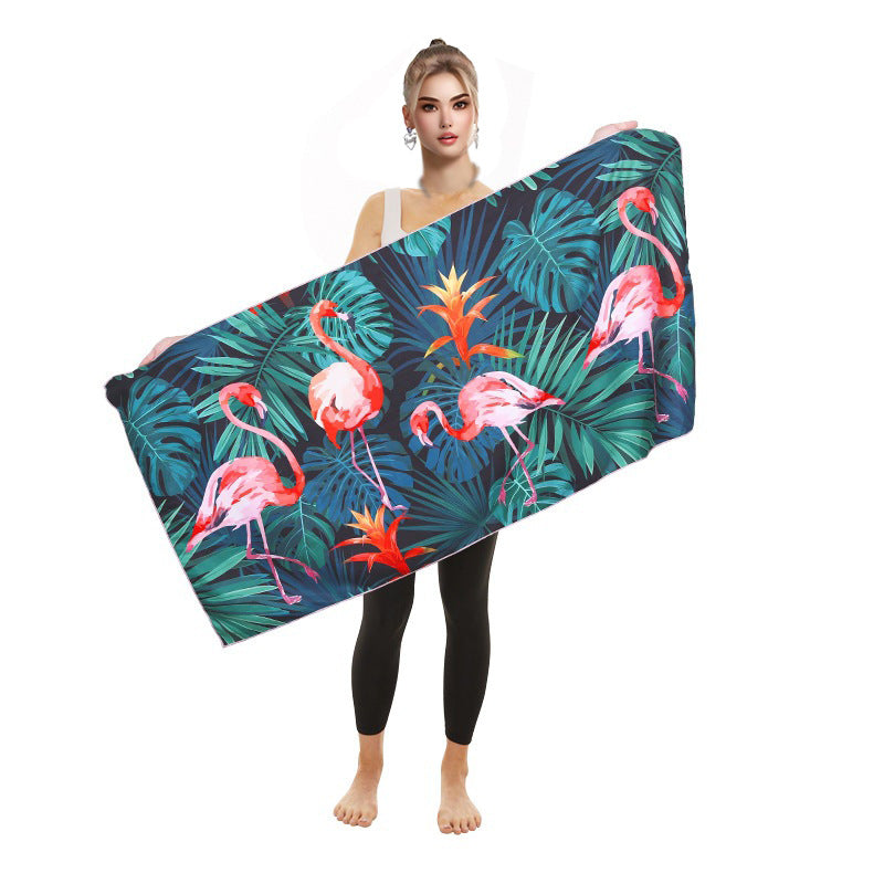 Strandtuch mit auffälligem Flamingo-Design und schnelltrocknendem Material Brehn
