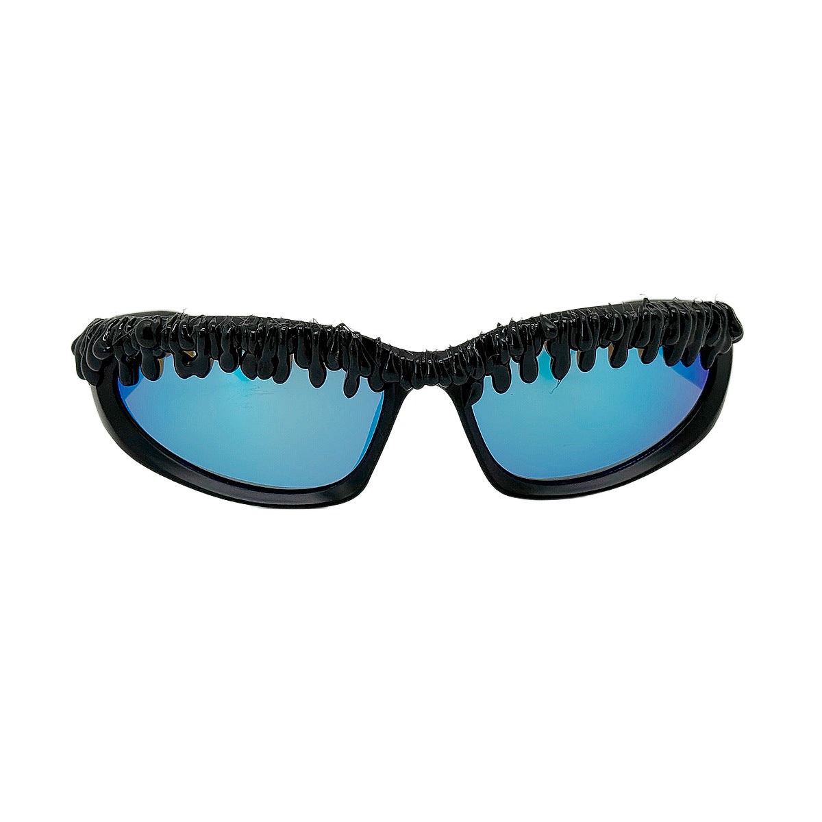 Damen futuristische Sportsonnenbrille mit einzigartigem Wellenrahmen Brehn