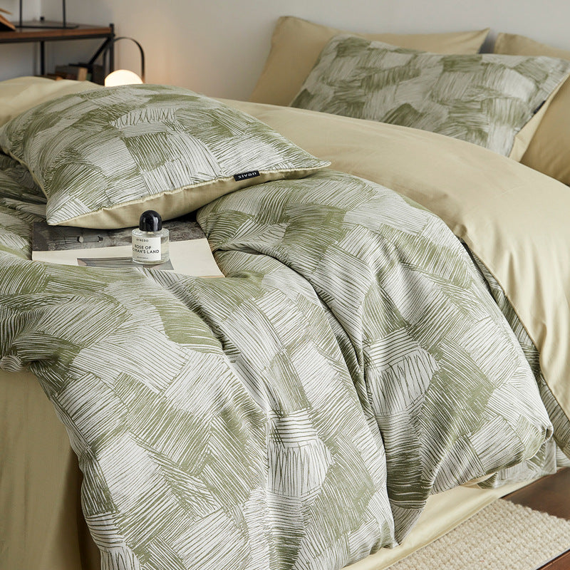 Elegante Bettwäschegarnitur aus Baumwoll-Lyocell-Mix mit feinem Blumenjacquard und verdecktem Hotelverschluss