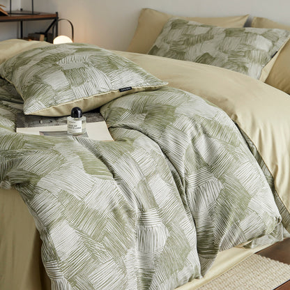 Elegante Bettwäschegarnitur aus Baumwoll-Lyocell-Mix mit feinem Blumenjacquard und verdecktem Hotelverschluss