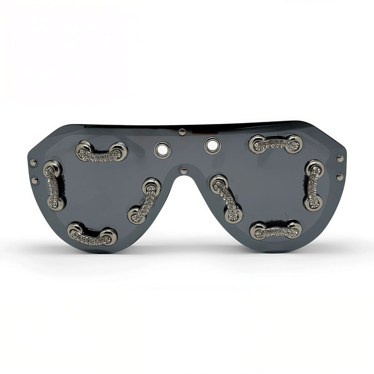 Damen extravagante Designer-Sonnenbrille mit funkelnden Akzenten Brehn