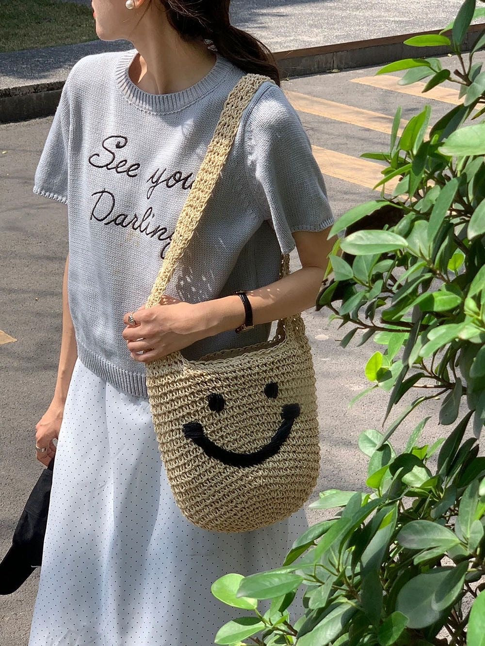 Handtasche mit Lächelndem Motiv Brehn
