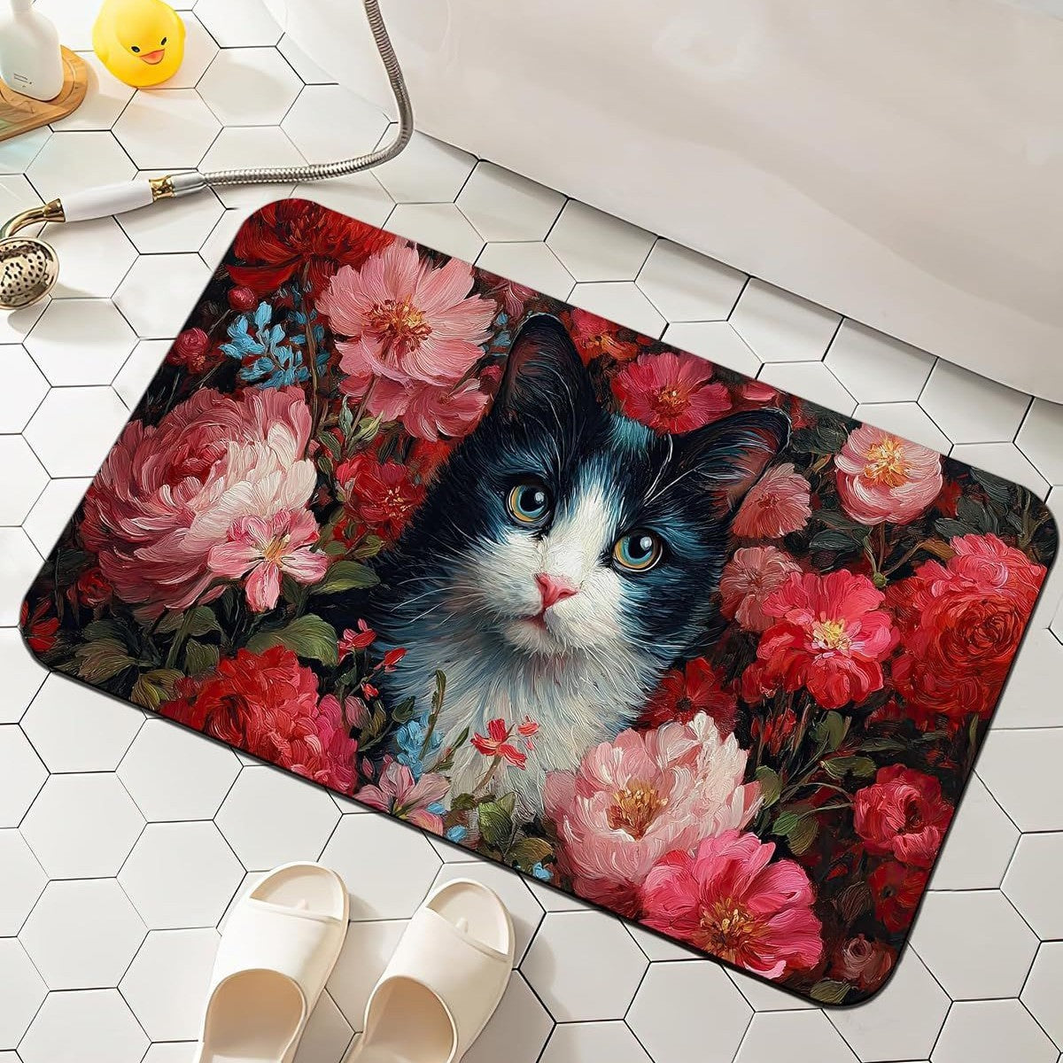 Blumenmuster Komfort Badmatte Brehn