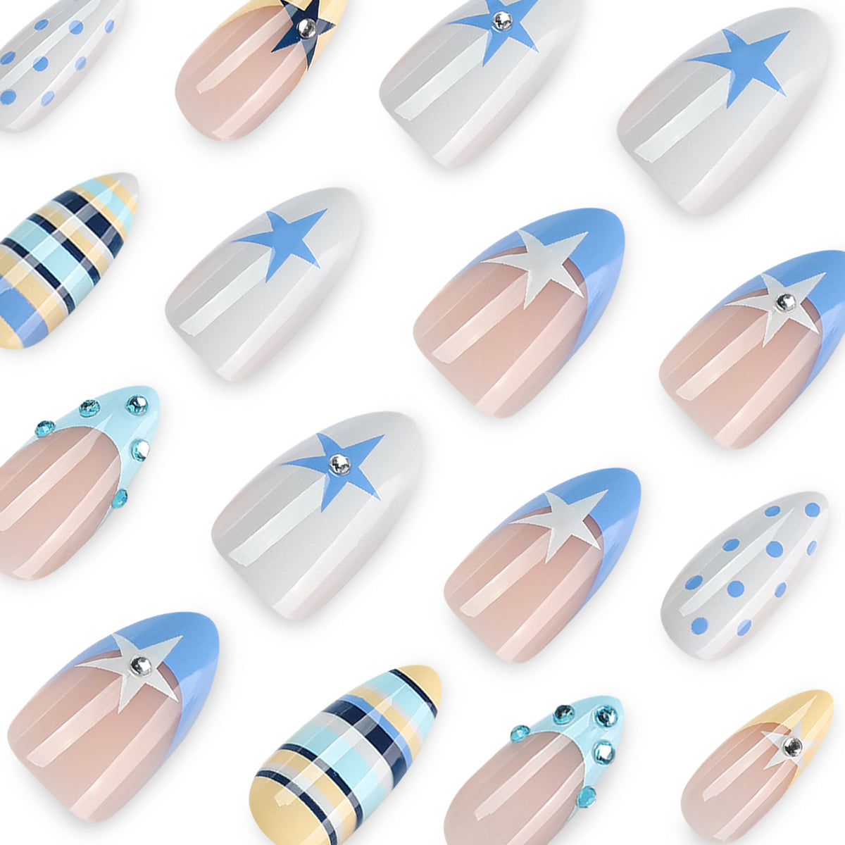 Kunstvolle Stiletto-Nägel mit maritime Designs Brehn