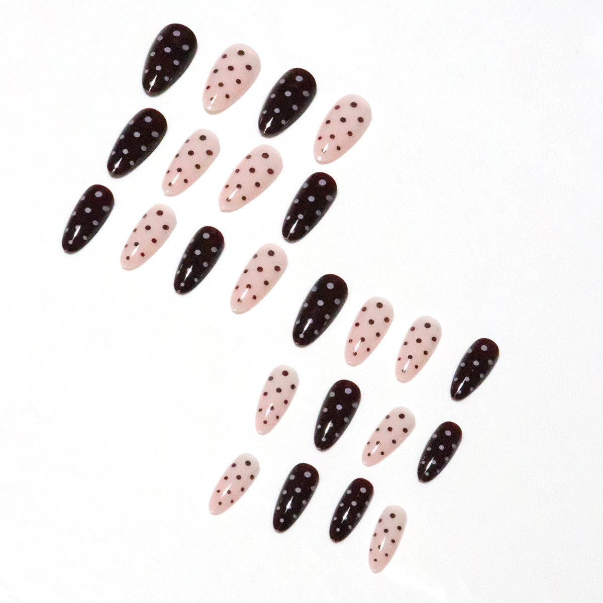 Künstlerische Polka Dot Stiletto Press-On Nägel Brehn