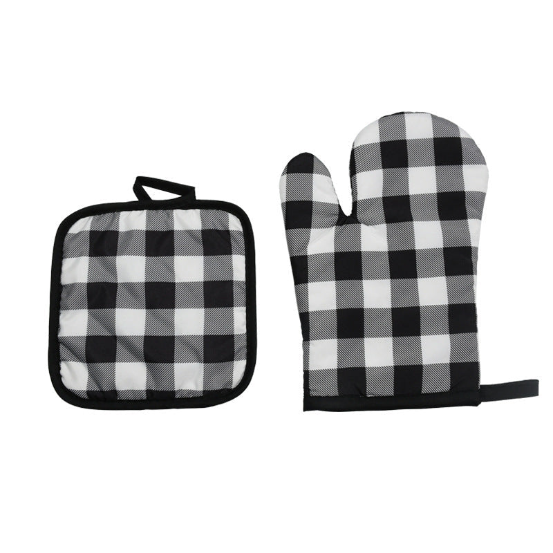 gepolstertes isoliertes Baumwoll-Ofenhandschuh- und Topflappen-Set Brehn