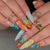 Künstlerisches floral und ozeanisches Press-On Nagelkunstset Brehn