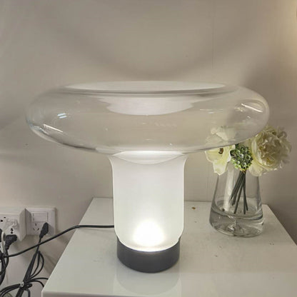 Moderne skulpturale Glas-Tischlampe