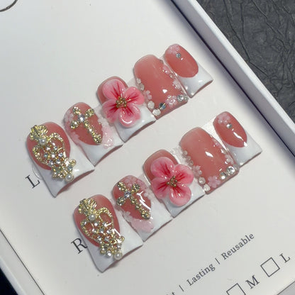 Dekorative Florale Press-On Nagel Set 1790731542