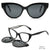 Damen Cat-Eye Sonnenbrille mit abnehmbaren Gläsern Brehn