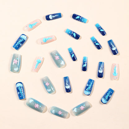 Jellyfish-Themen Acryl Nagelkunst Set Brehn