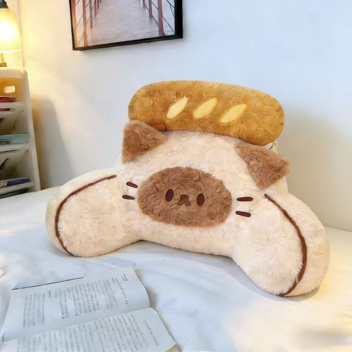 Ergonomisches Lendenkissen aus Plüsch mit Memory-Foam und niedlichem Bärenmotiv