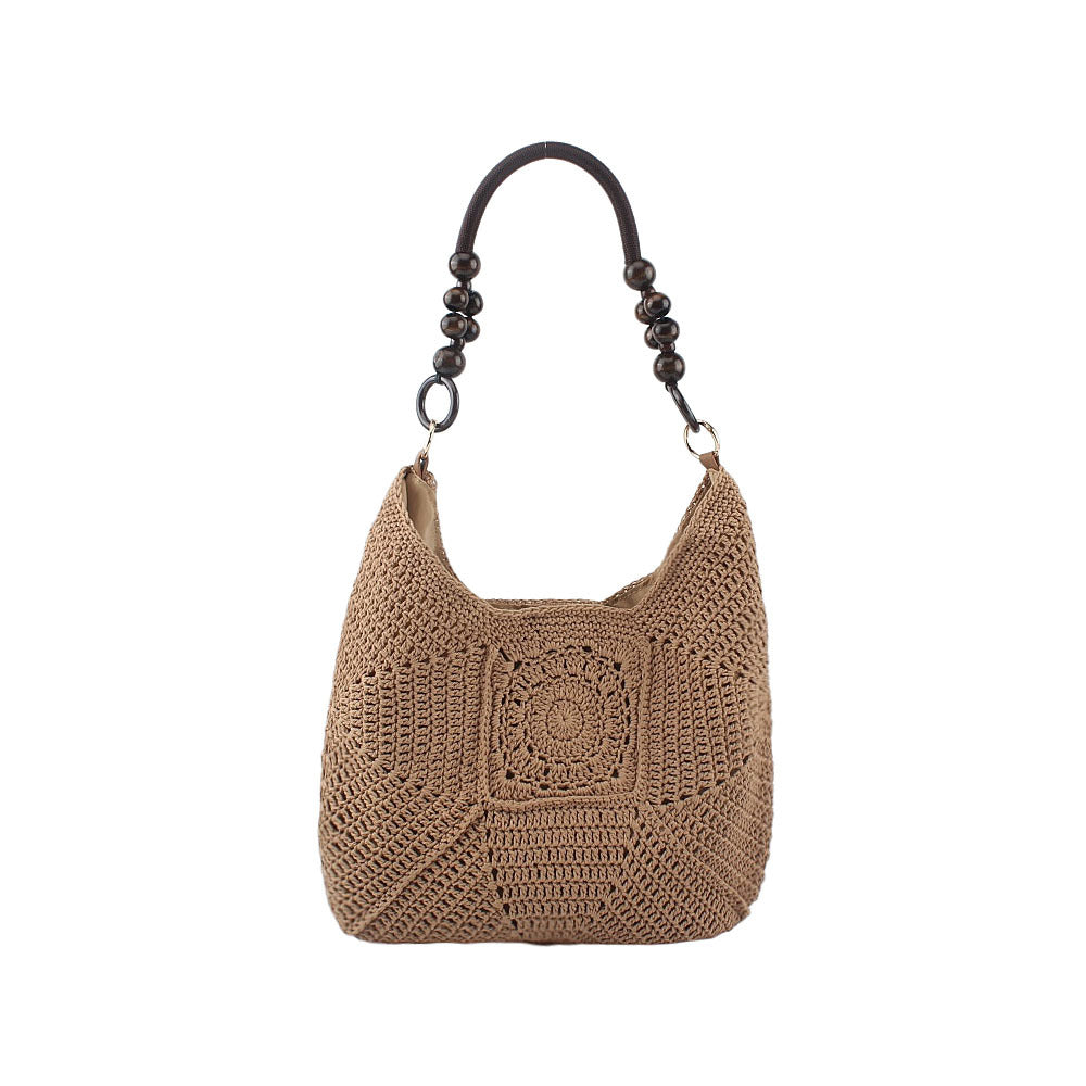 Häkelhandtasche mit Eleganten Holzgriffen Brehn