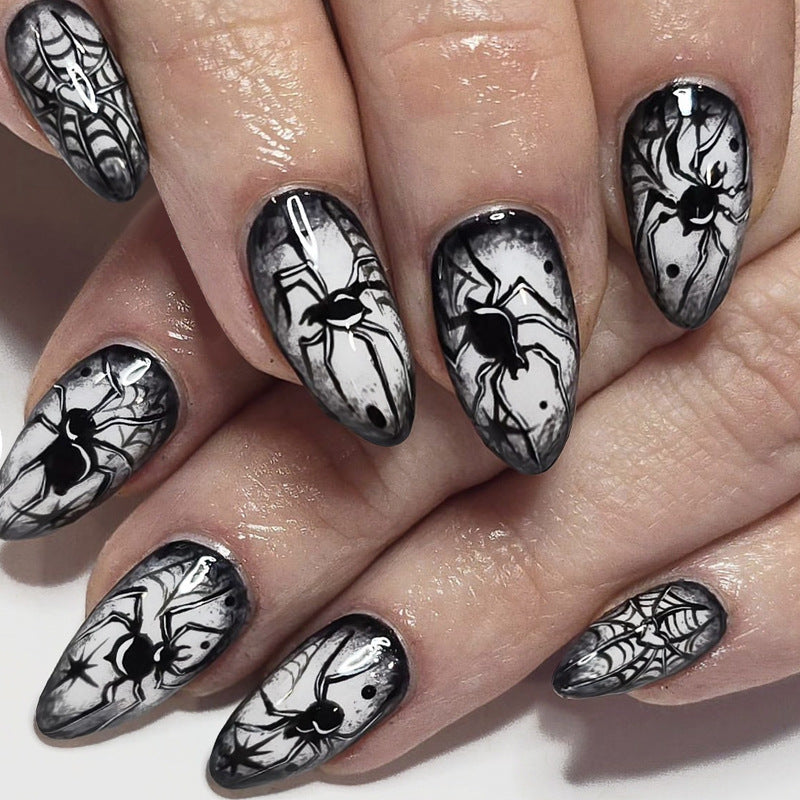 Gothic-Spinnen-Themen-Presse-Nagelkunst