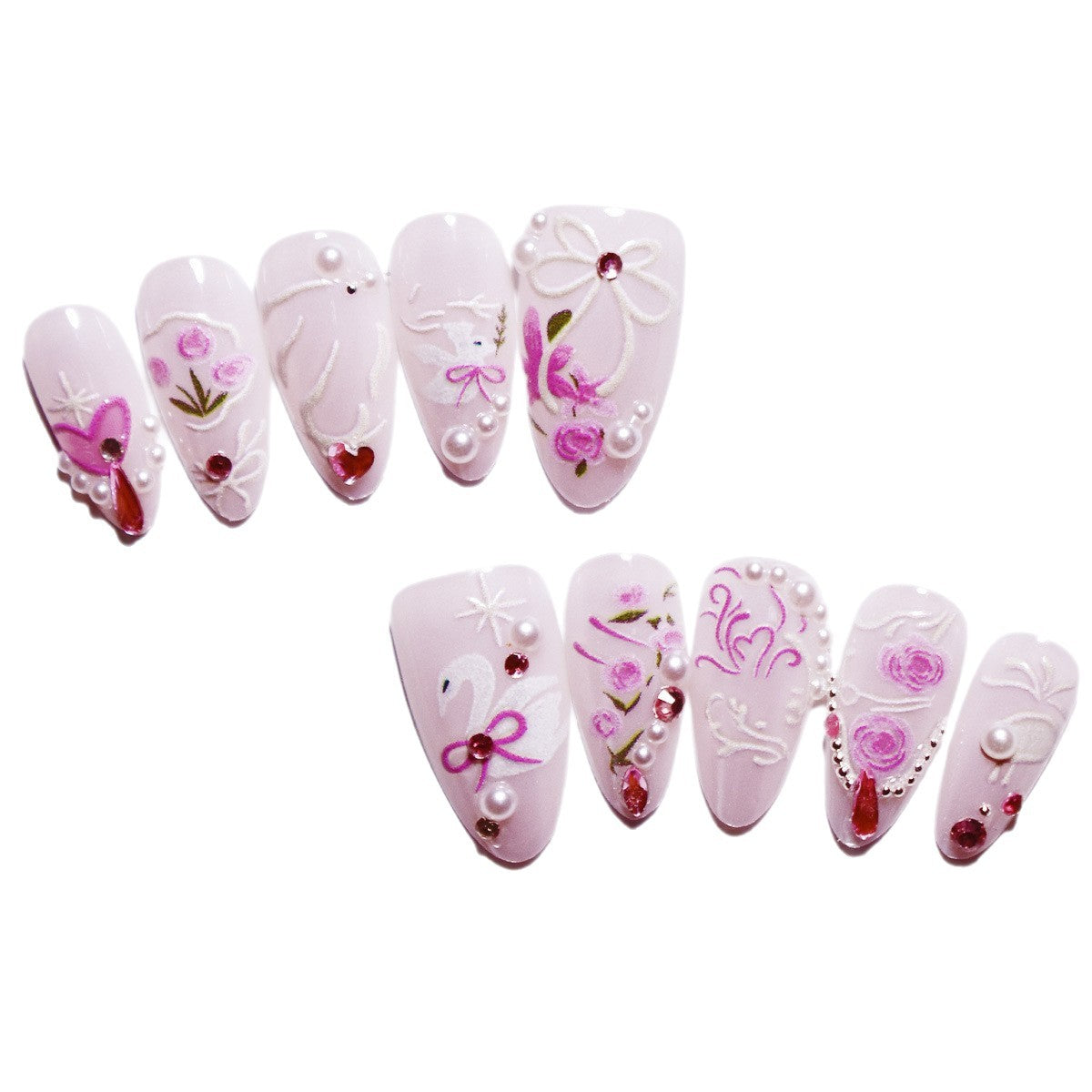Floral Art Press-On Nail Set Brehn